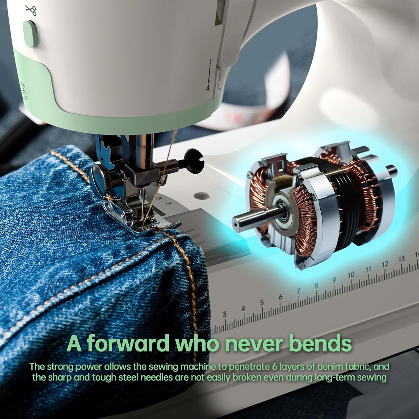Weaving everything: Beginner sewing machine, portable packaging, 16 different thread types, adjustable sewing speed, small sewing machine with two needle types, foot pedal (White)