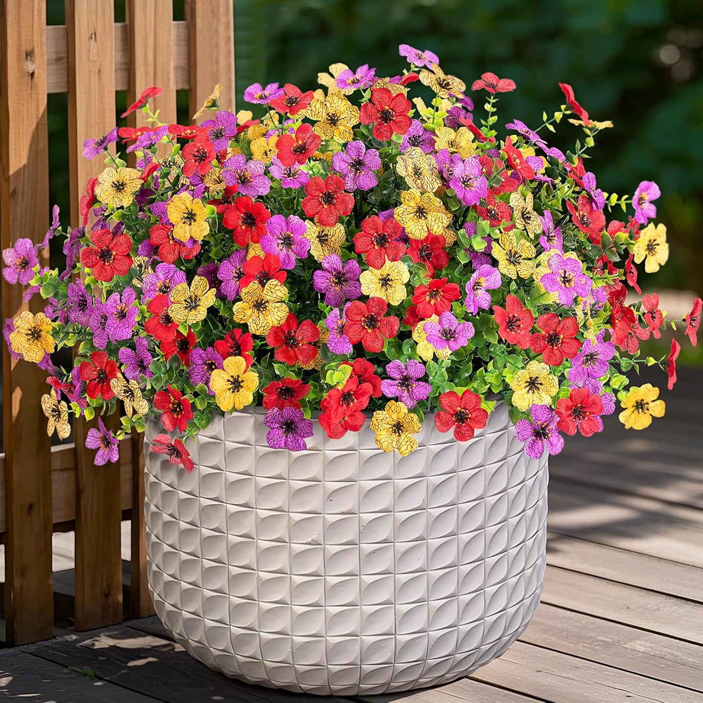 Artificial Fake Summer Bouquets Plants Flowers for Outdoor Spring Summer Decor