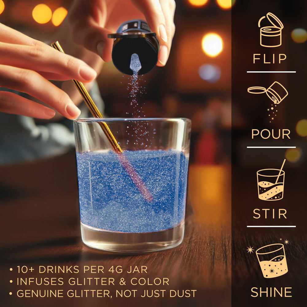Brew Glitter - Blue Edible Drink Glitter (4g, Mini Spray Pump) for Beer, Cocktails and Beverages