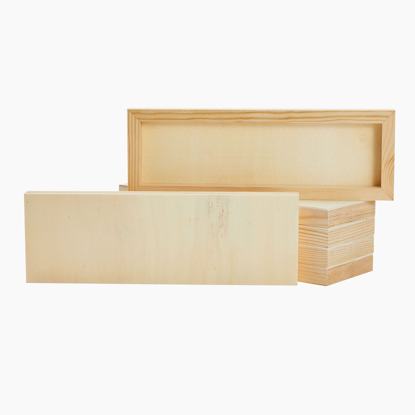 6 Pack Unfinished Wood Canvas Boards for Crafts, Wooden Panels for Painting (4 x 12 in)