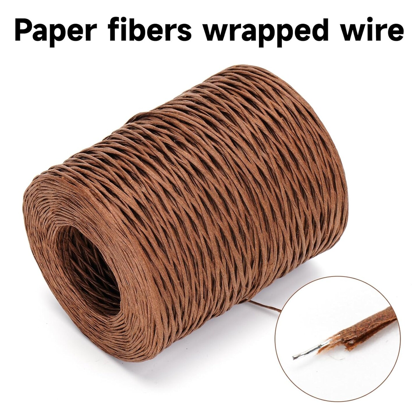 Floral Wire Craft Florist Wire 2 MM 656 Feet Floral Tape for DIY Craft, Flower Bouquets, Art Craft Projects, Gift Wrapping, Wreath(Brown)