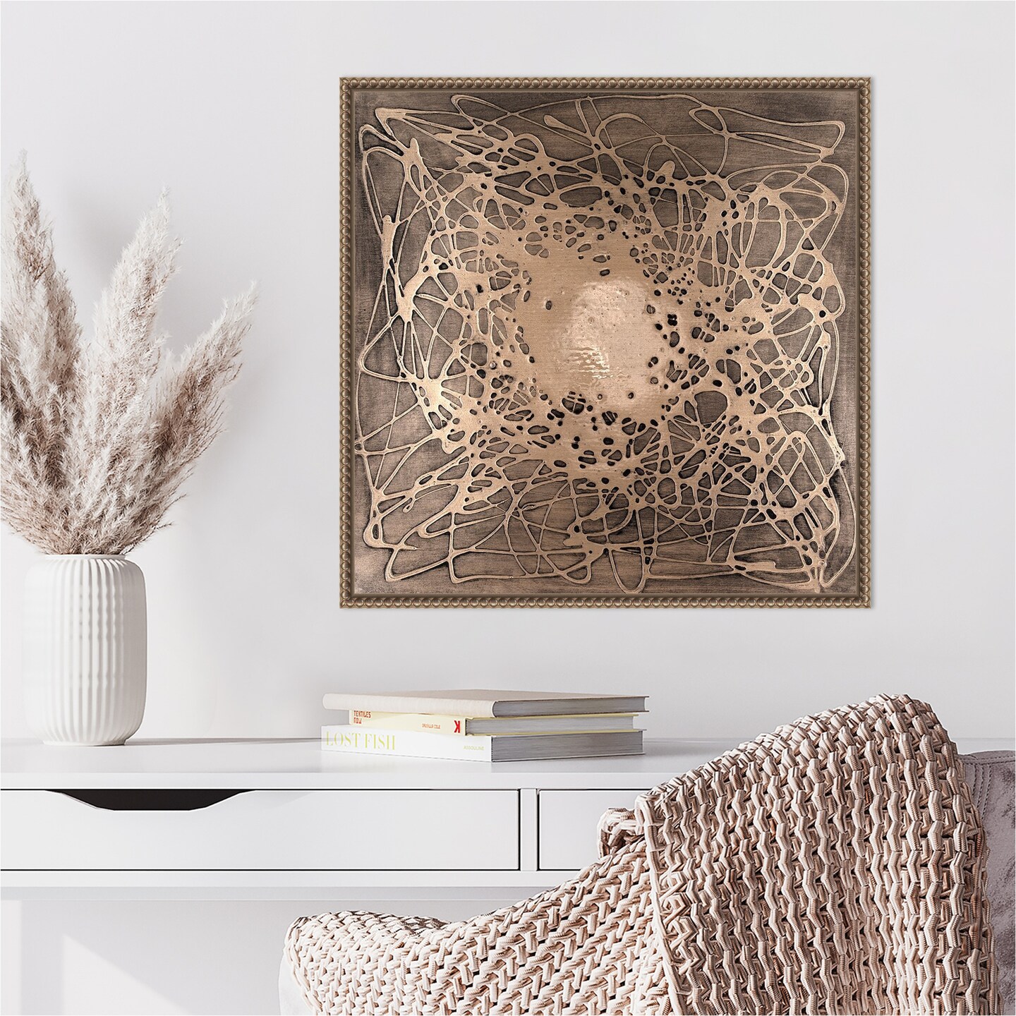 Neuron in Champagne by Michael Willett Framed Canvas Wall Art