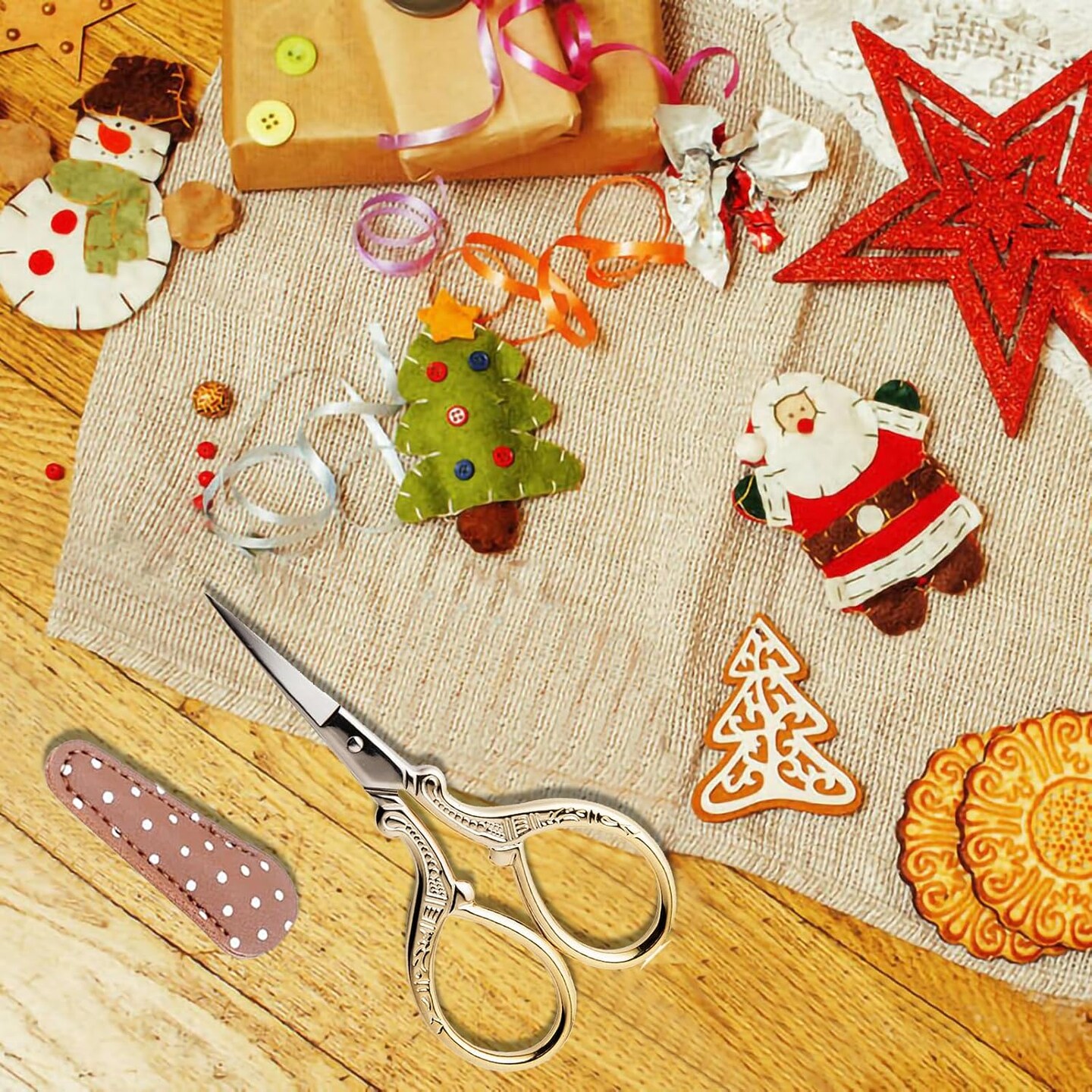 3.6" Vintage Crochet Scissors – Small Sharp Stainless Steel Blades for Sewing & Crafts