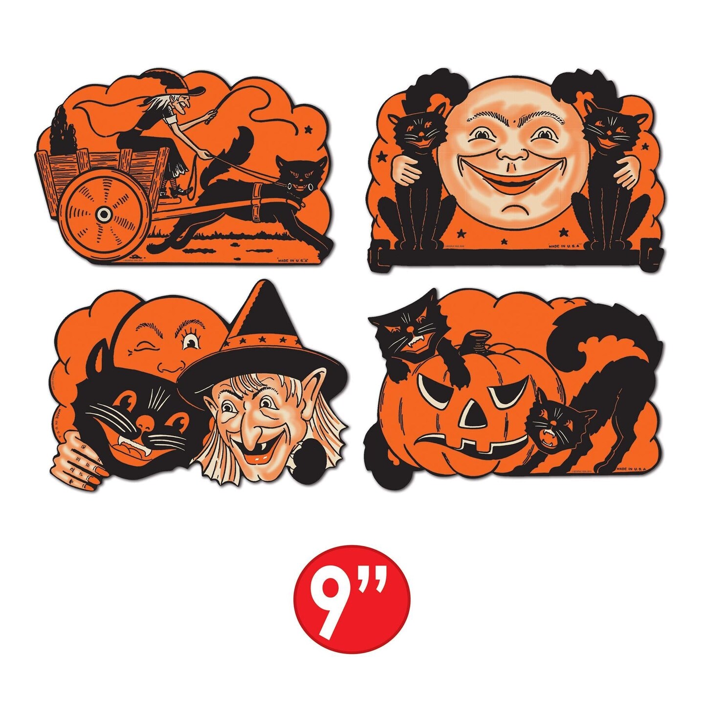 48 Pack Beistle 9 Inch Vintage Halloween Cutouts