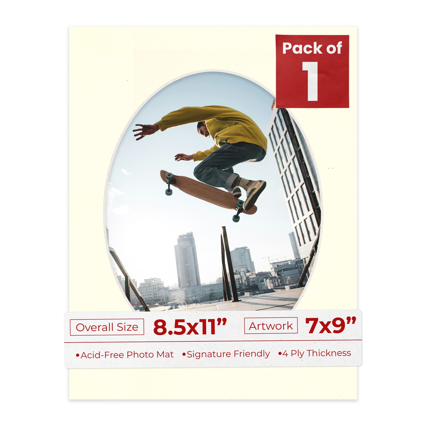 Mat Opening Cream Linen Mat Board for 8.5x11 Frames - Oval Opening for 7x9 Photos ...