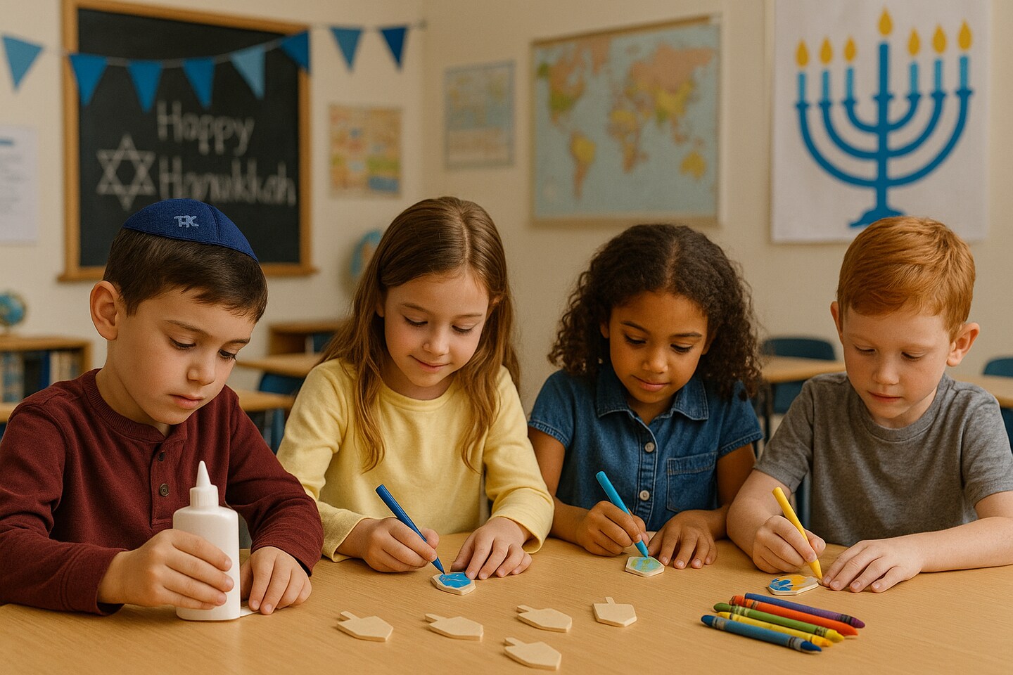 Small Dreidel Cutouts 1" x 0.45" – 10 Pack | Mini Wood Dreidel Shapes for Chanukah Crafts & Classroom Projects