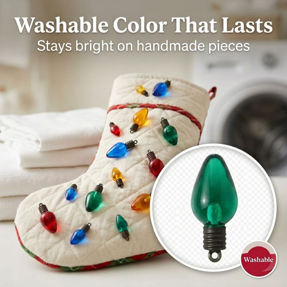 Buttons Galore Vintage Christmas Light Buttons – 50-Piece Retro Holiday Craft & Sewing Embellishments, Translucent Bulb Buttons for DIY, Scrapbooking & Decorations