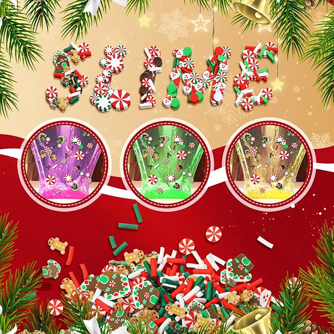 Candy Sprinkles Tiny Polymer Clay Embellishments Xmas Polymer Clay Slices Soft Clay DIY Decoration for Resin Nail Scrapbook Charm DIY Art Crafts Making Supply