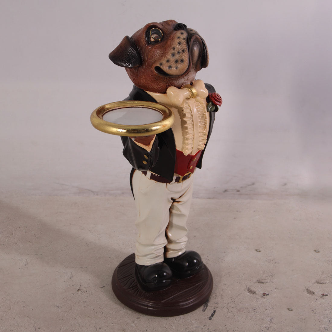 Small Bulldog Boxer Butler Statue