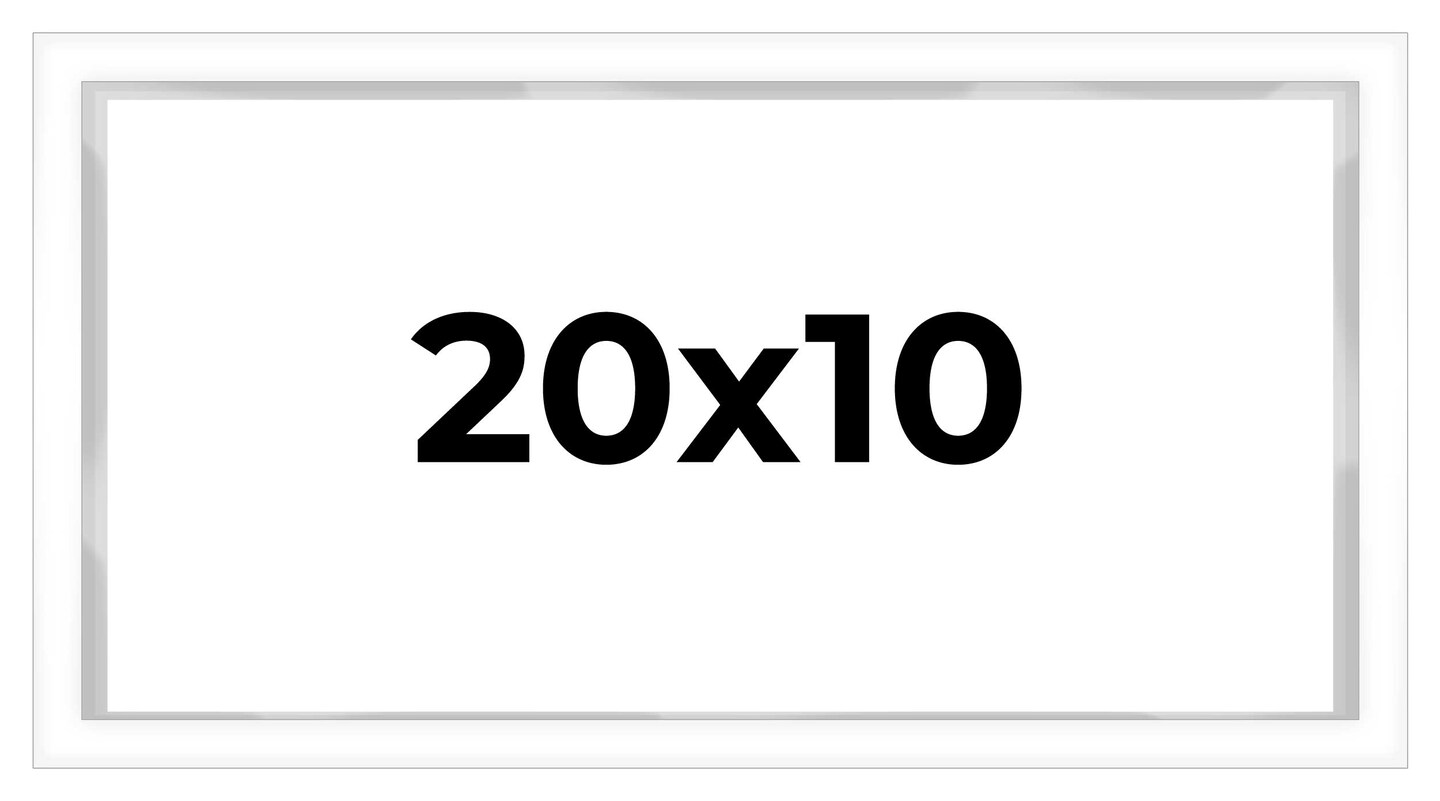 20x10 Shadow Box 3/4" Depth White Picture Frame - UV Acrylic, Backing, Hanging Hardware