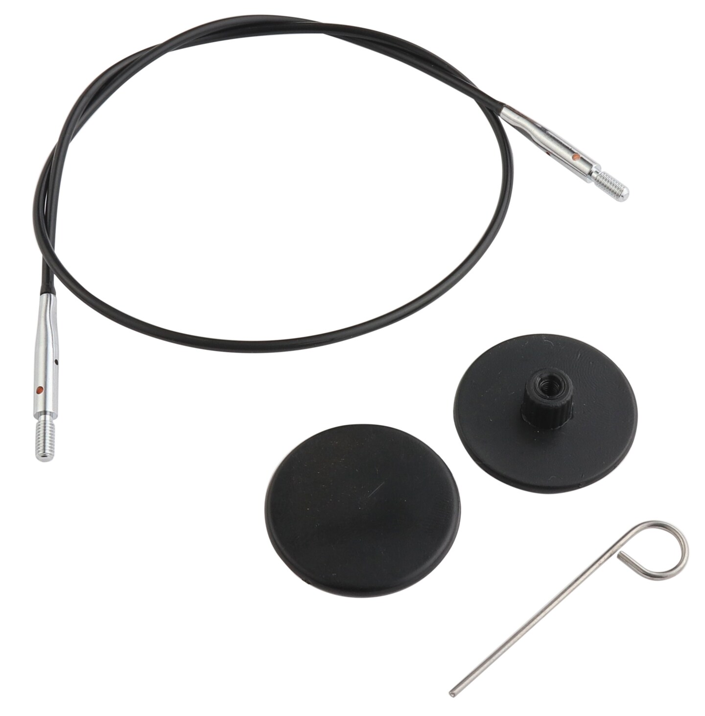 KnitPro Stainless Steel Fixed Cable W/Connectors 20"-W/Cable Key & 2 End Caps