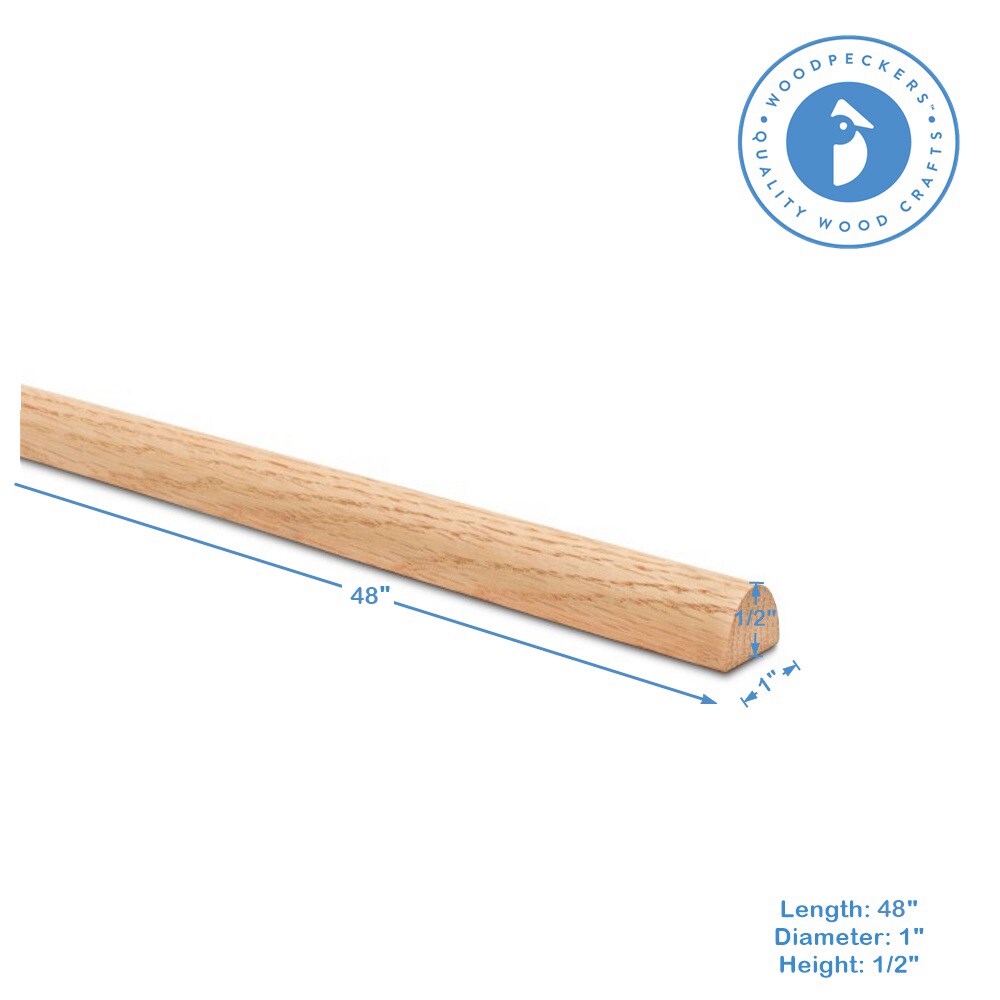 Split Oak Wood Dowel Rods 48&#x22; Long, Unfinished for DIY Refacing | Woodpeckers