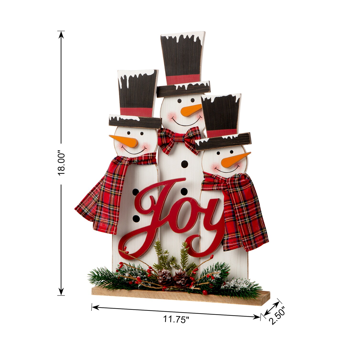 Set of 2 18&#x201C;H Wooden Snowman Family Table Decor