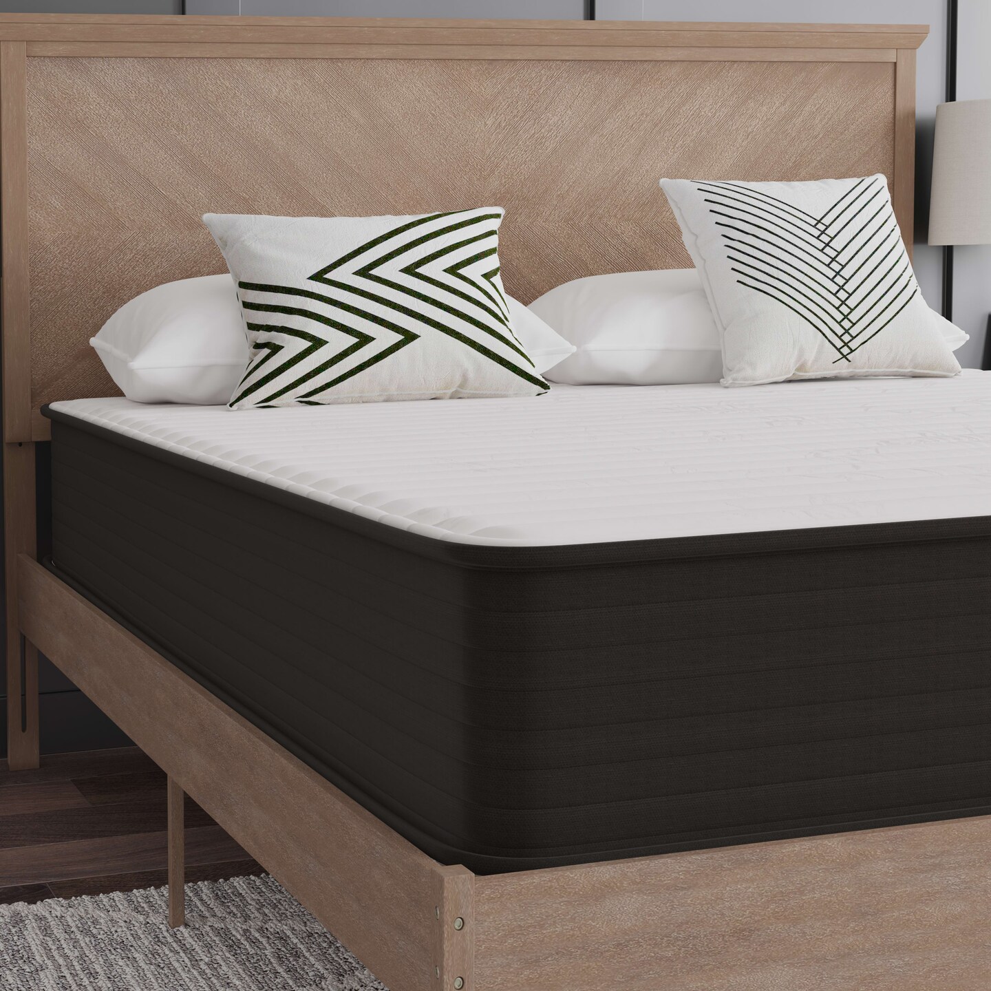 Emma and Oliver Drift 10 Inch Hybrid Mattress, High Density Foam and Pocket Spring Mattress in a Box, CertiPur-US Certified Foam