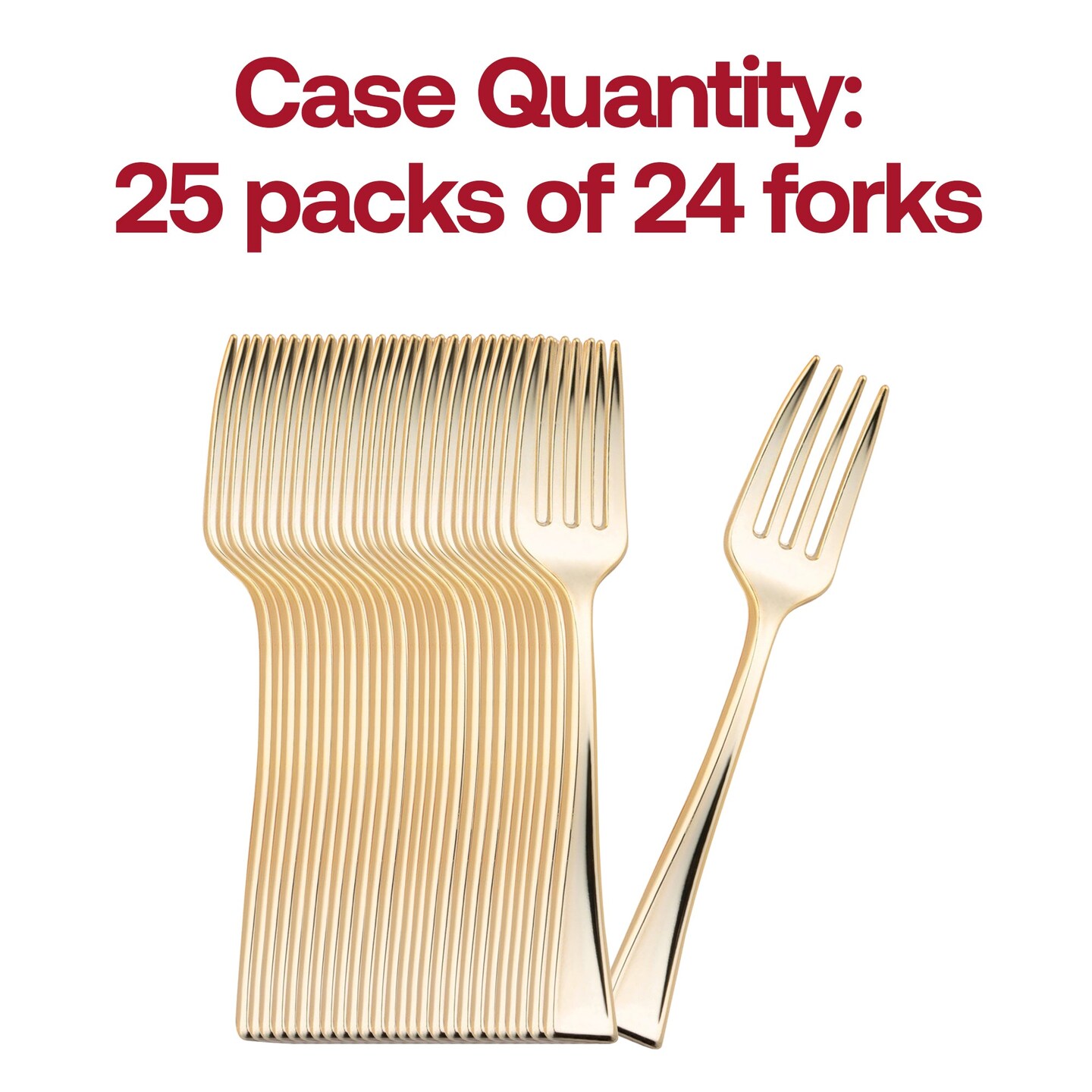 Shiny Metallic Gold Mini Plastic Disposable Tasting Forks (600 Forks)