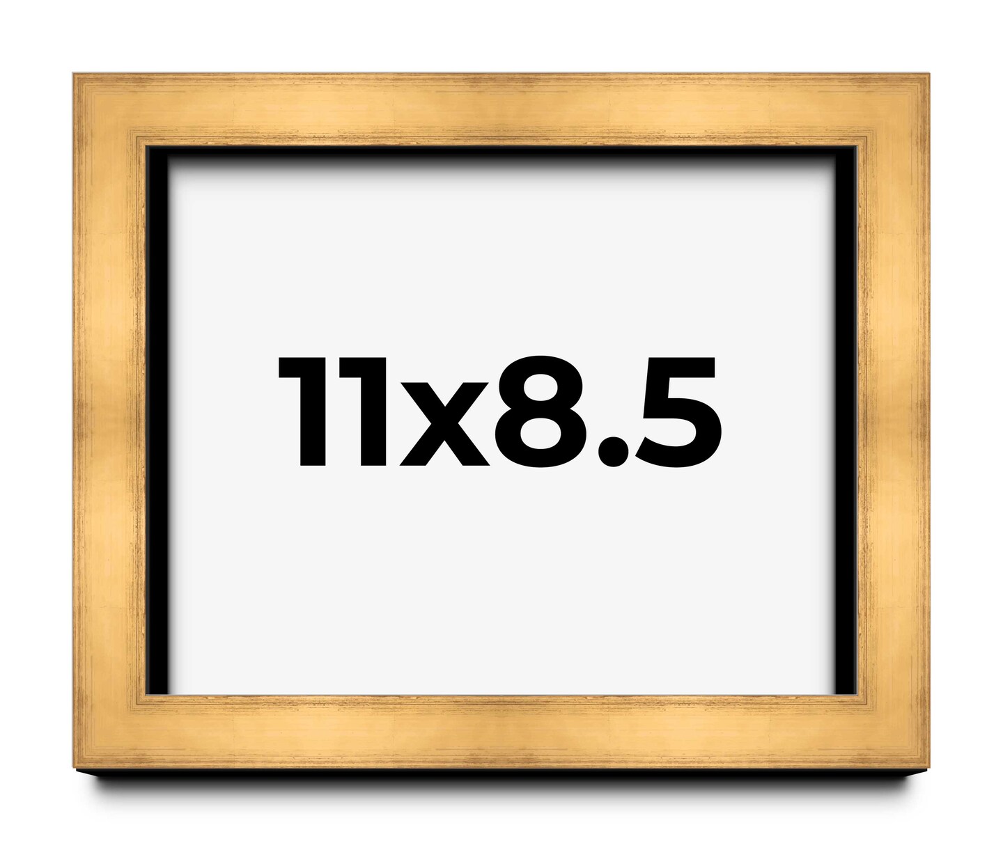 Photo Size Shadow Box 1.5" Depth Gold Picture Frame - UV Acrylic, Backing, Hanging Hardware