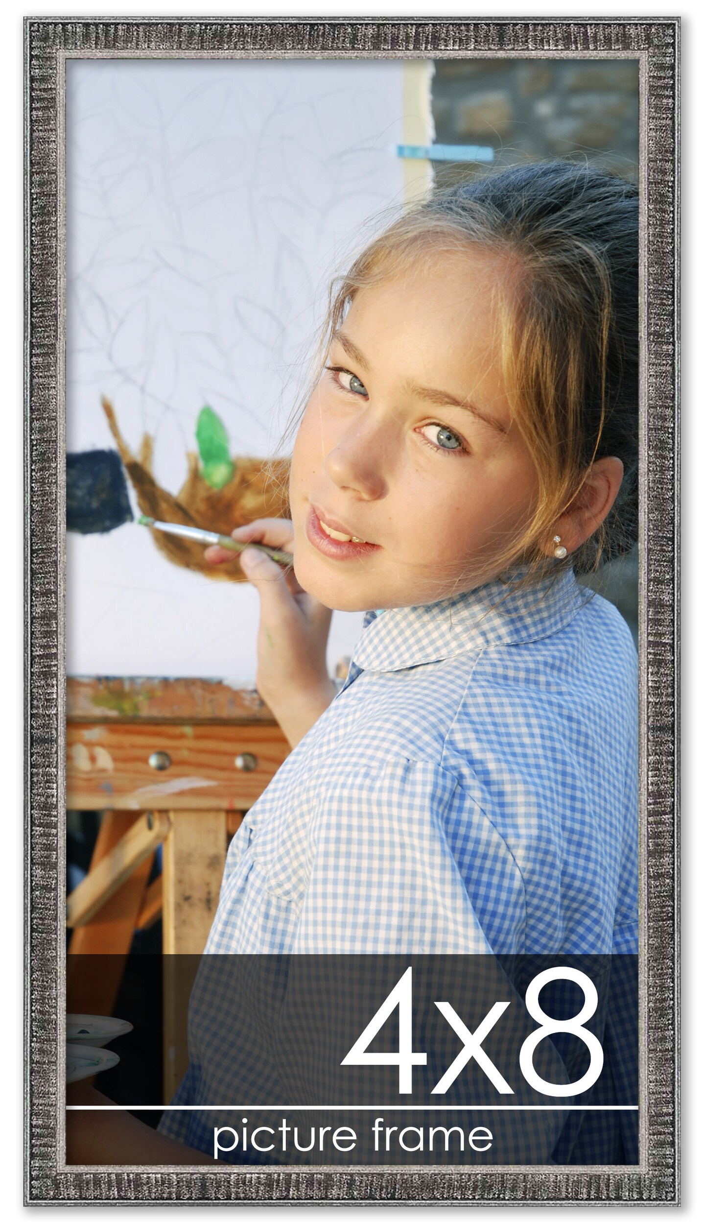 Panoramic Textured Black Picture Frame - UV Acrylic, Foam Board Backing, Hanging Hardware