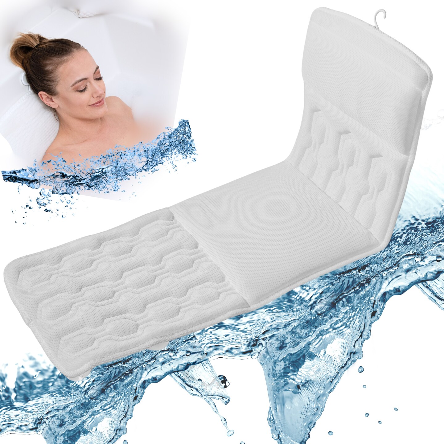 Luxurious Bath Pillow - Exclusive Unique Design Extra Cushioning Spa Neck Pillow &#x26; Seat Cushion Comfort