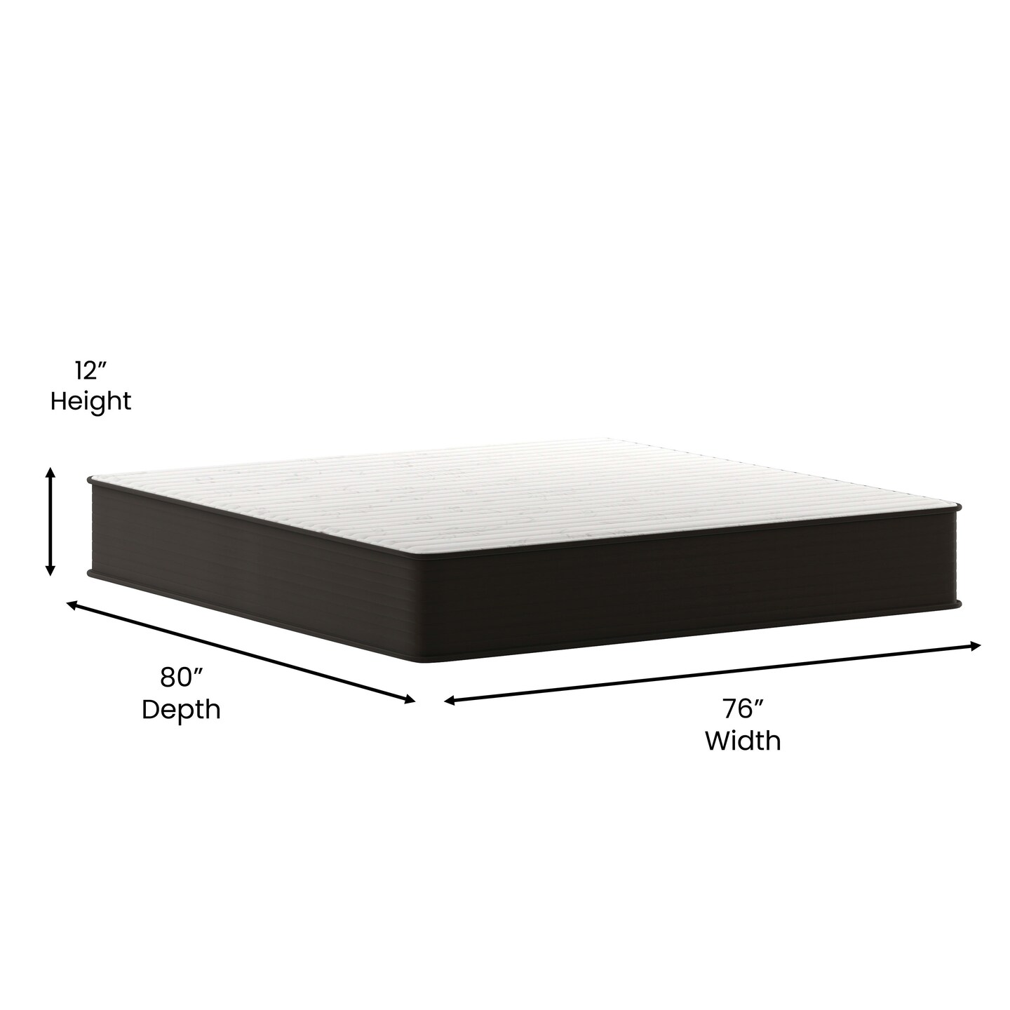 Emma and Oliver Drift 12 Inch Hybrid Mattress, High Density Foam and Pocket Spring Mattress in a Box, CertiPur-US Certified Foam