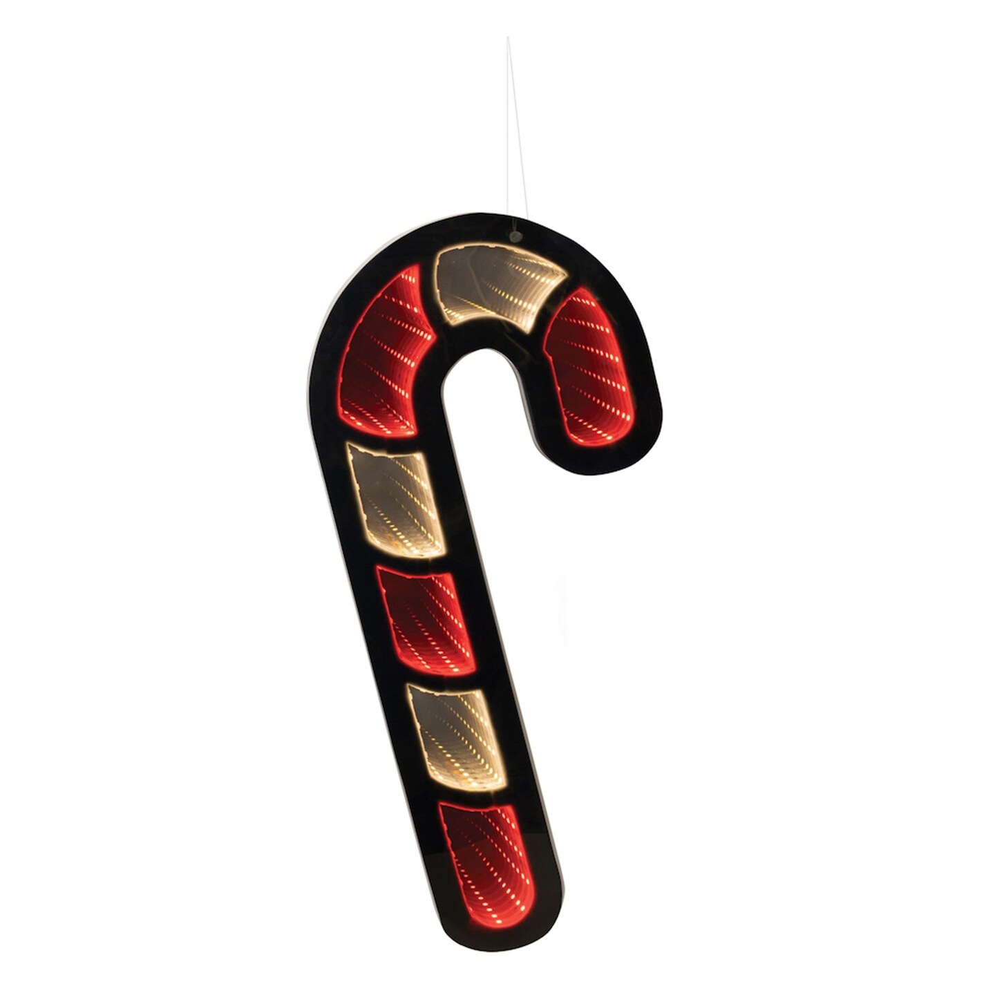 Melrose LED 3D Candy Cane Hanging Christmas Tunnel Light - 16&#x22; - Red and Yellow