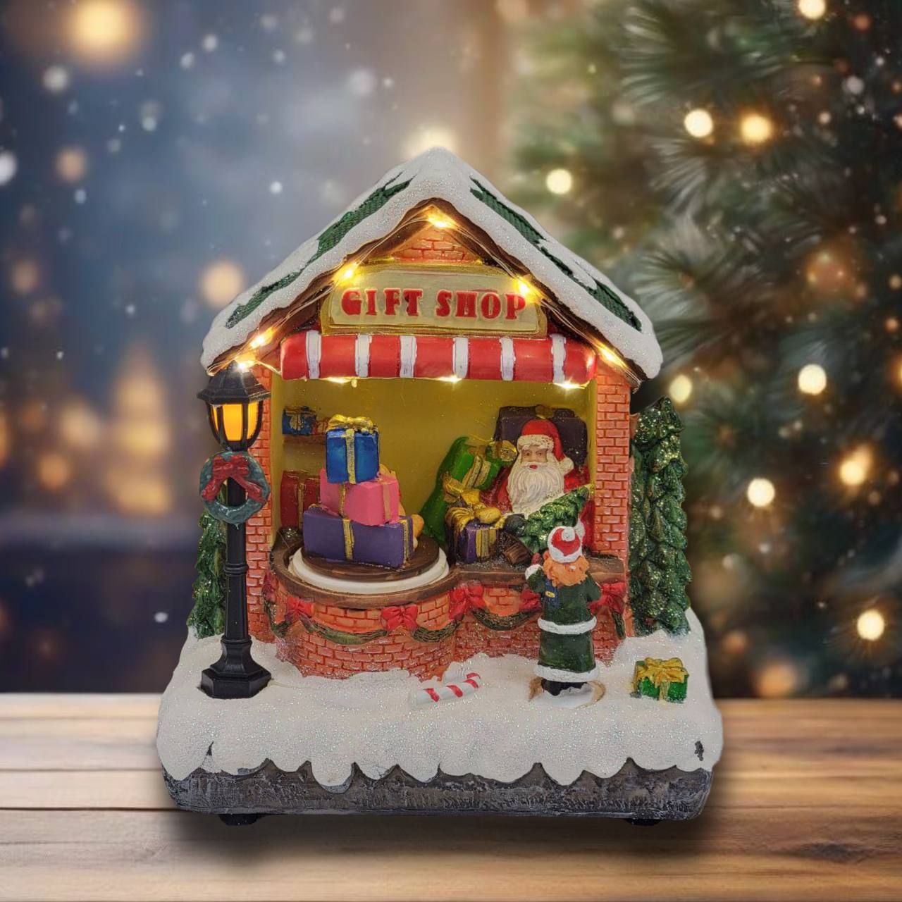 Santa&#x27;s Gift Shop Christmas Miniature. Christmas Village