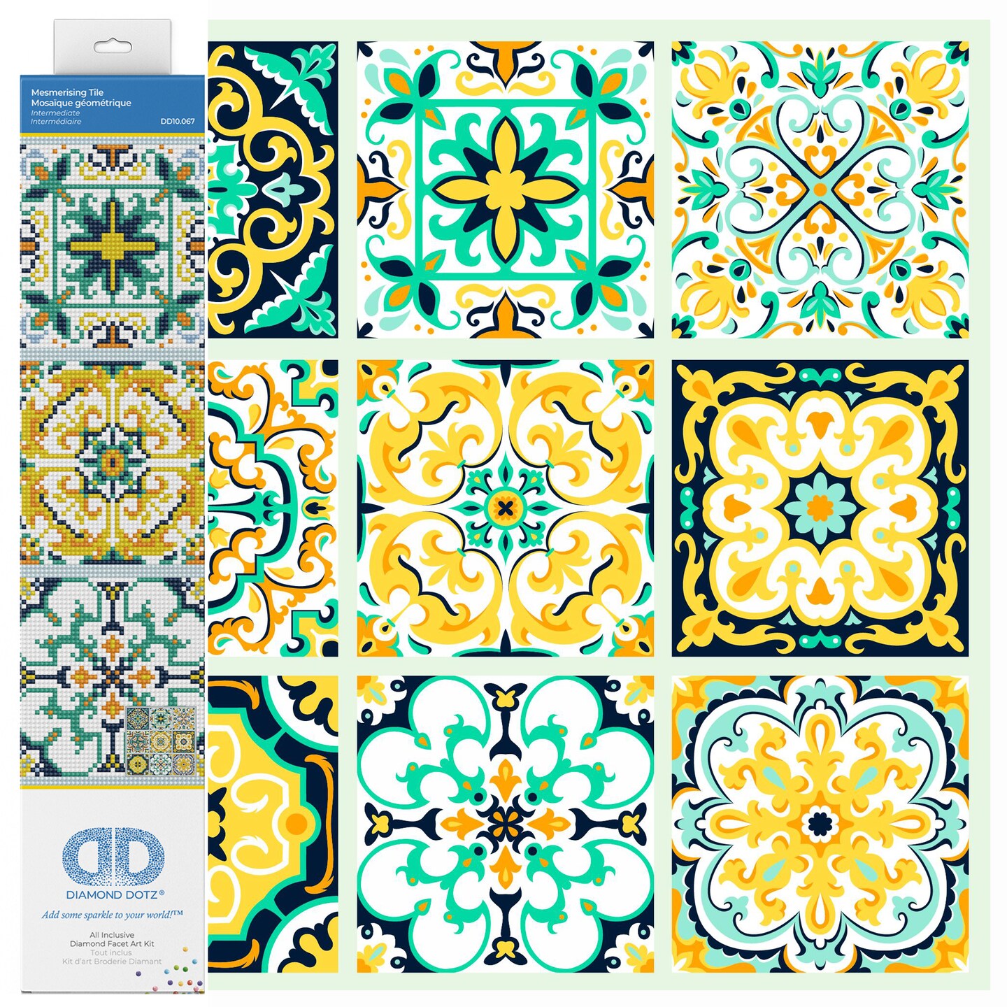 Diamond Dotz Mesmerising Tile Diamond Painting Kits for Adults - Diamond Art Kits a Relaxing Creative Craft Kit with Dotz Gems 16.5x16.5