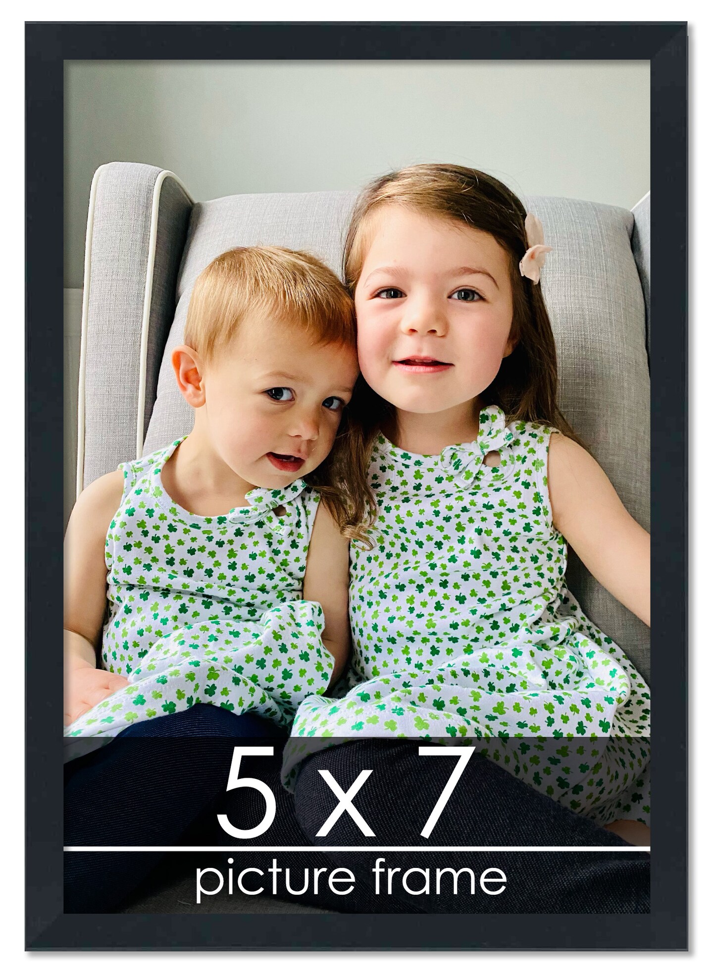 Photo Size Slim Profile Black Frame - UV Acrylic, Foam Board Backing, Hanging Hardware