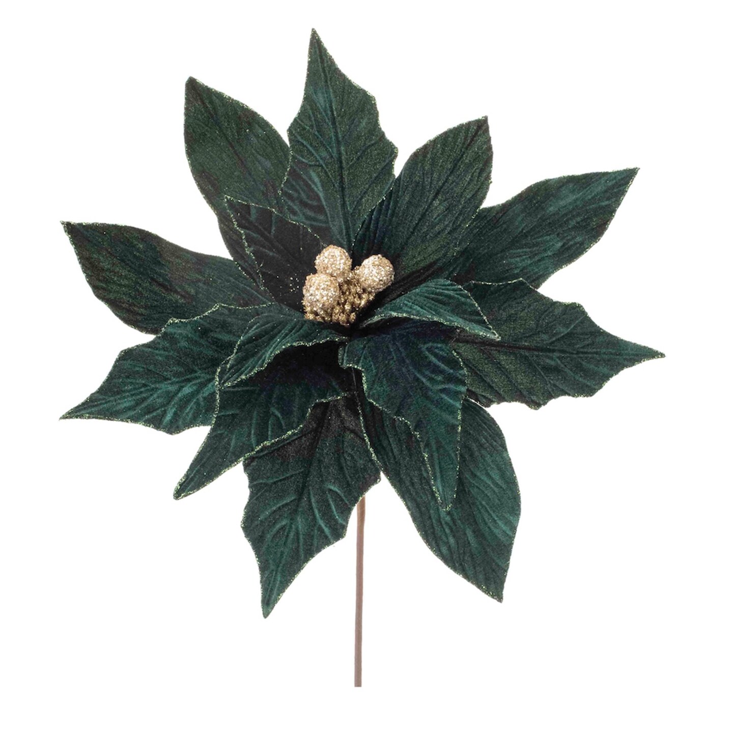 Melrose Poinsettia Floral Artificial Christmas Stems - 28&#x22; - Set of 2