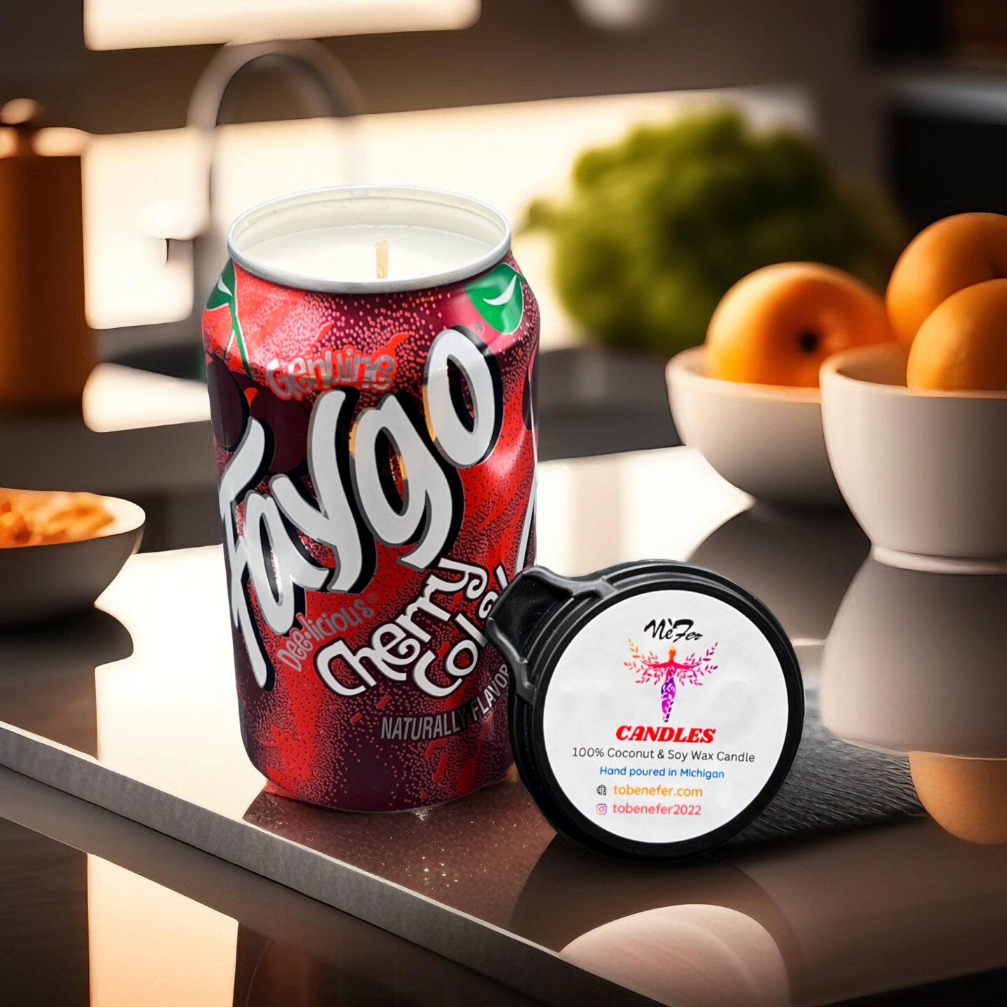 Faygo Cherry Cola Soda Pop Can Candle | Michigan Treasure | Unique Christmas Birthday Gift product 3