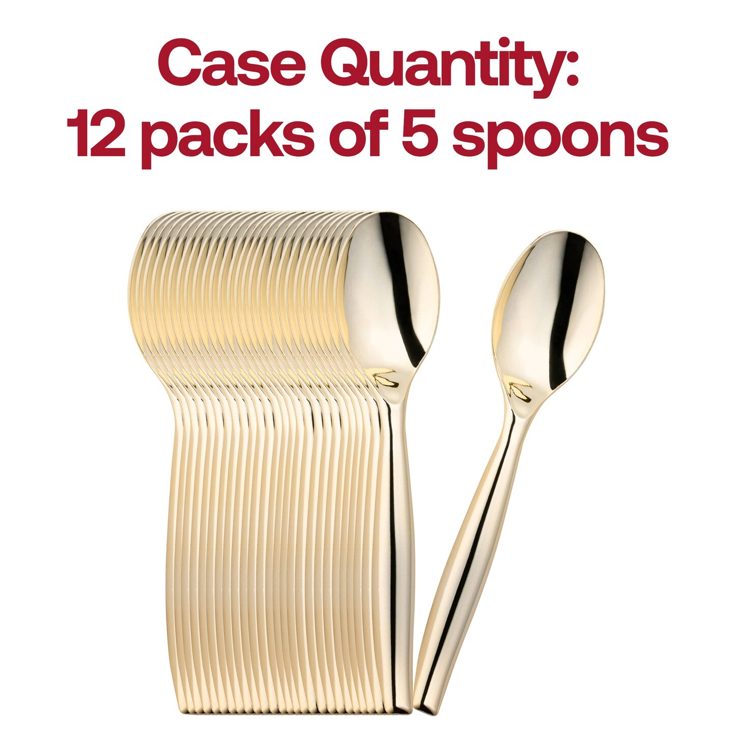 Gold Disposable Plastic Serving Spoons (60 Serving Spoons)
