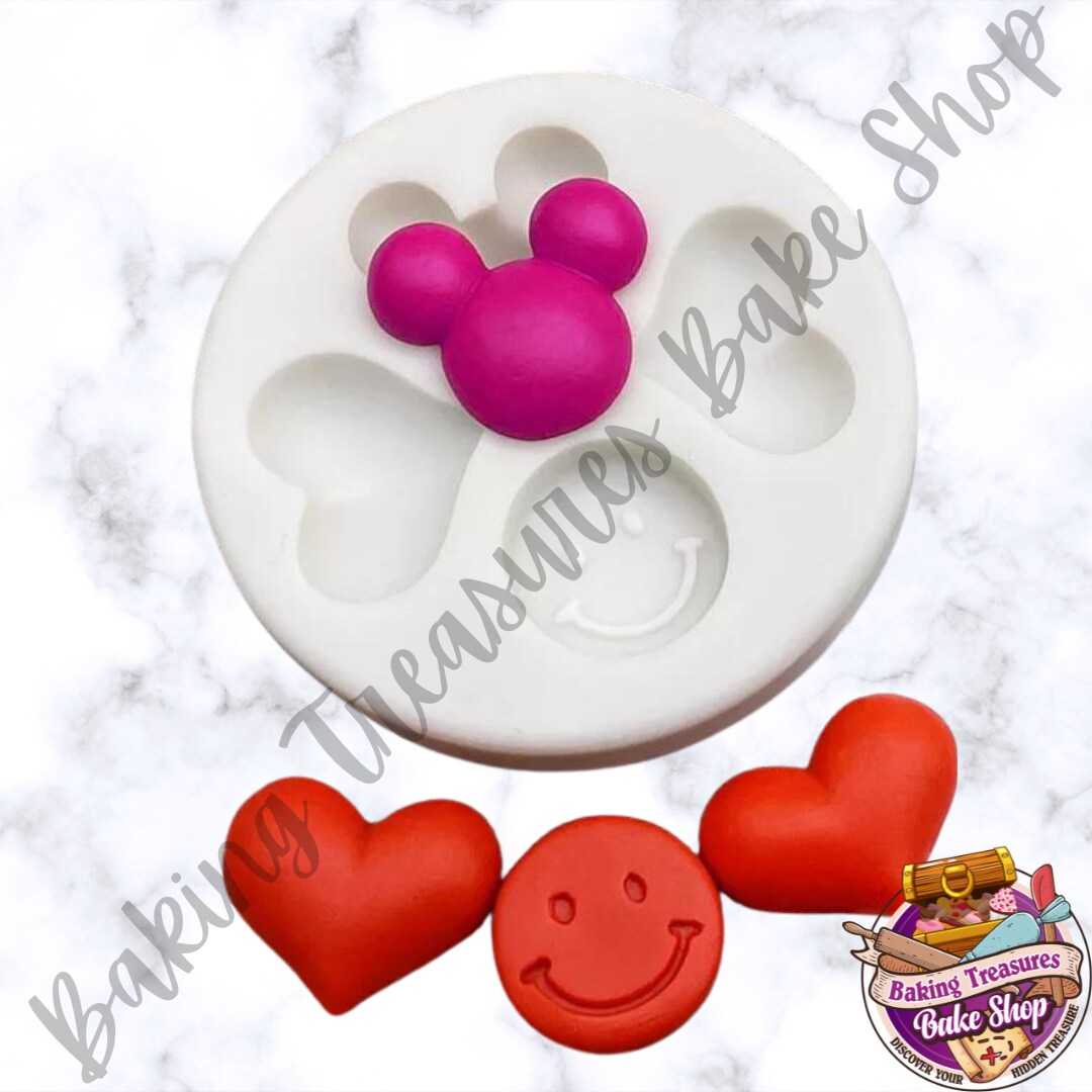 Mouse, Hearts &#x26; Smiles Silicone Mold