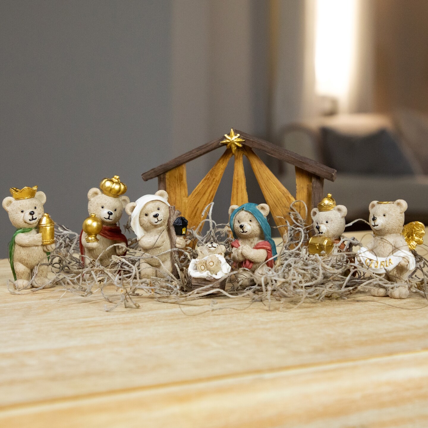 Northlight Bears Christmas Nativity Set - 4.5&#x22; - 8-Piece