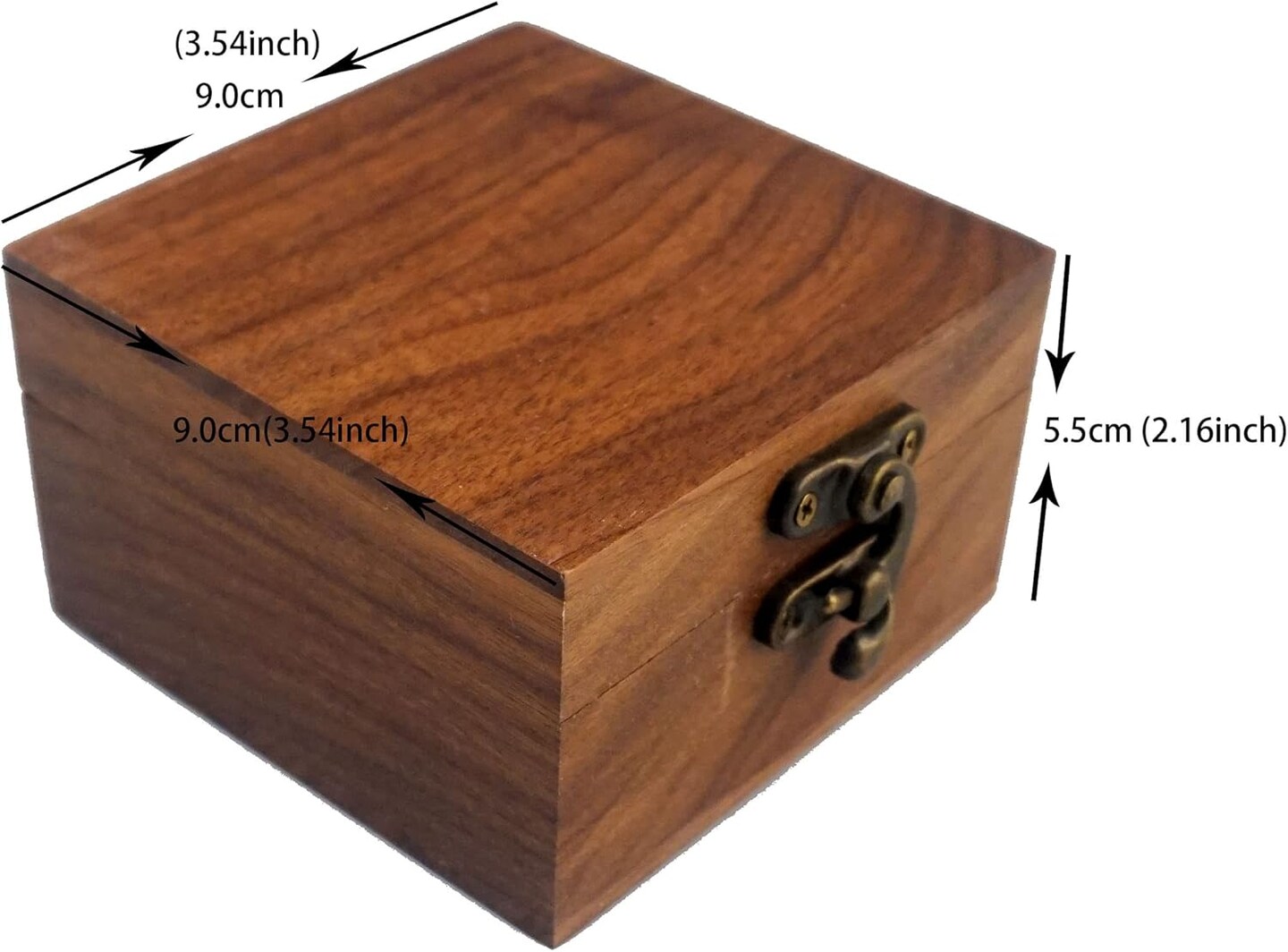 Walnut Wood Box for Crafts, Jewelry Box and watch box Wooden Keepsake Box Gift (Walnut)