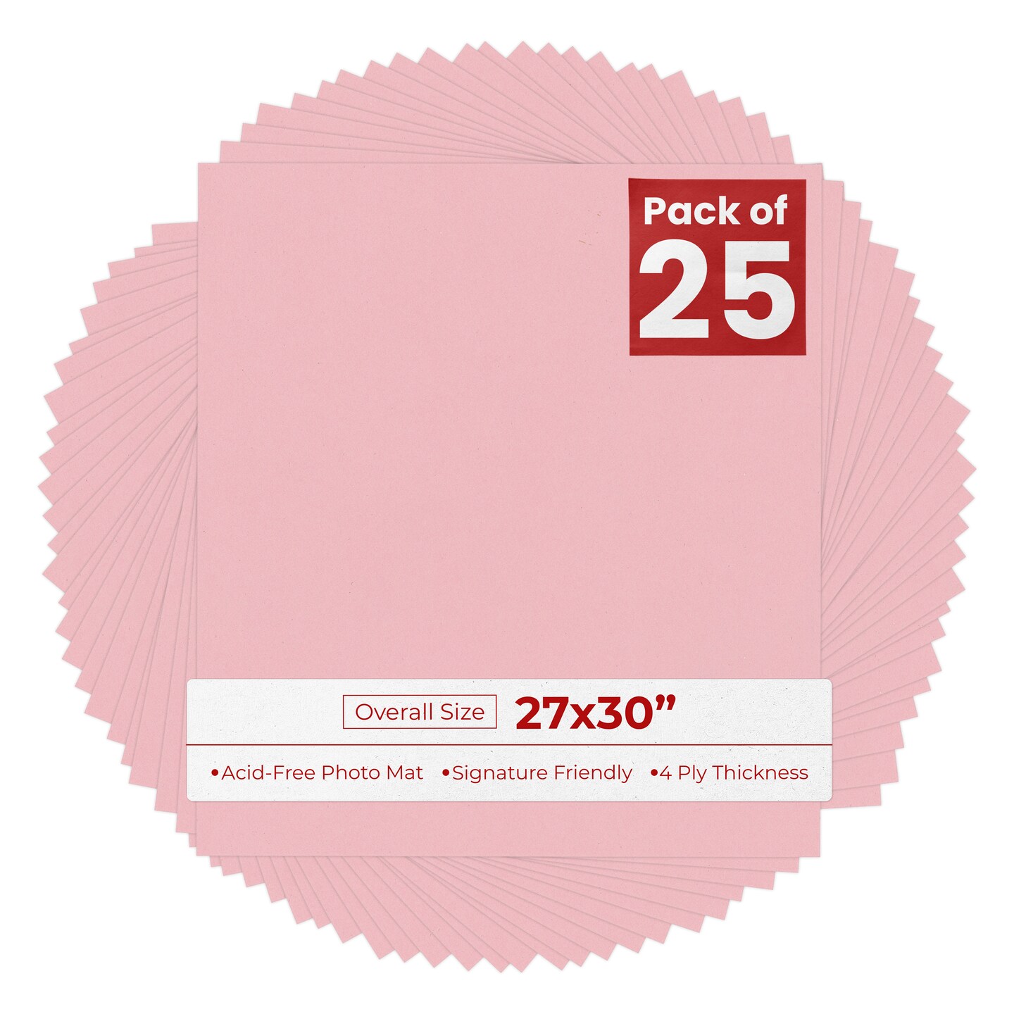 Soft Pink 27x30 Uncut Mat Board - Blank Sheets, No Opening, Color: Pink ...