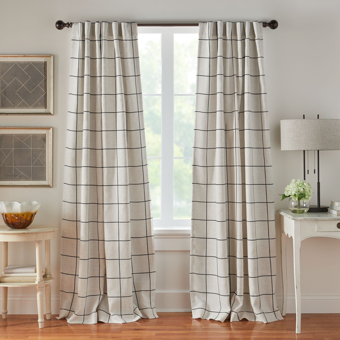 Threadmade Home Brighton Windowpane Plaid Blackout Window Curtain Panel