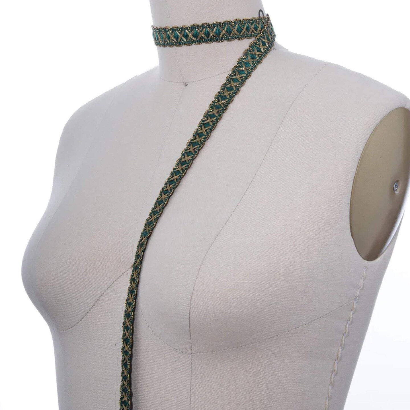 2 Yards 5/8 Inch Festive Green and Gold Braid Gimp Trim for Upholstery Drapery and Home Decor