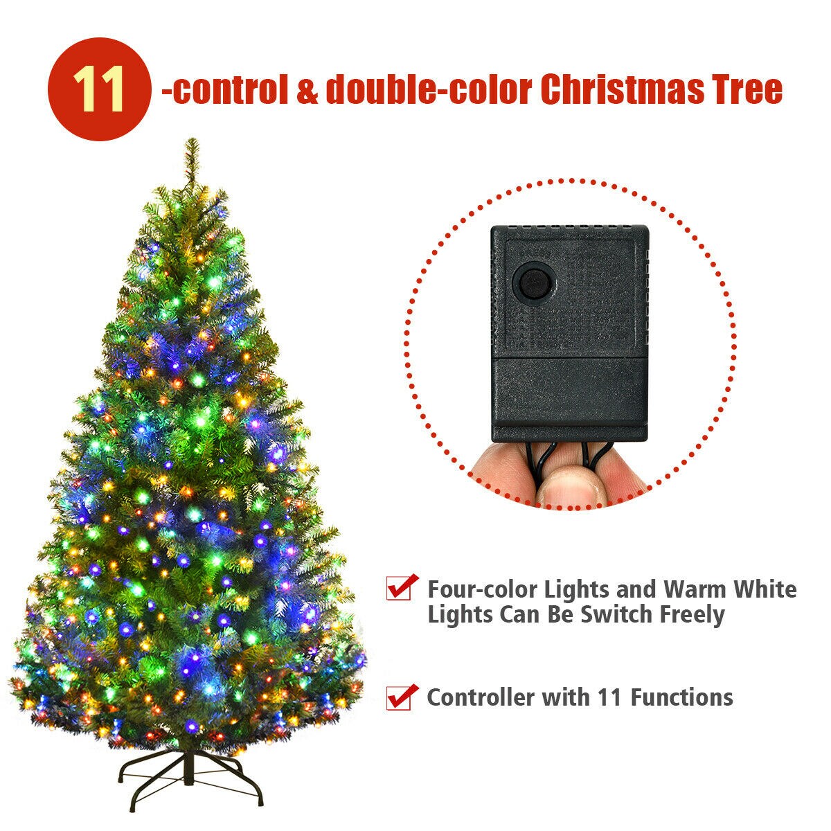 Green Artificial Premium Hinged Christmas Tree with Metal Base Perfect for Holiday Decor