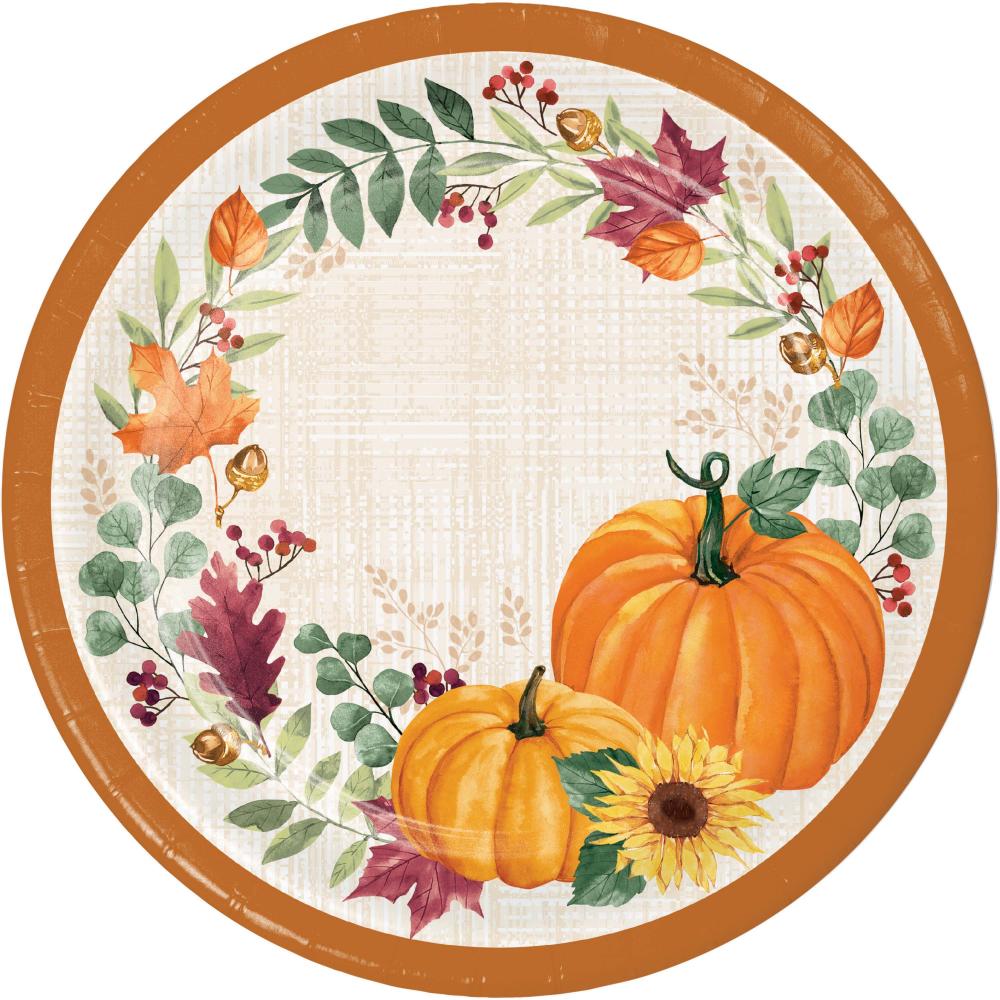 Bulk Pack of 16 Harvest Wishes Dinner Plates
