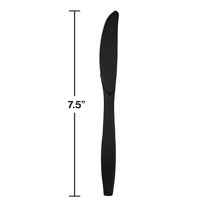 Bulk Pack of 48 Black Plastic Knives