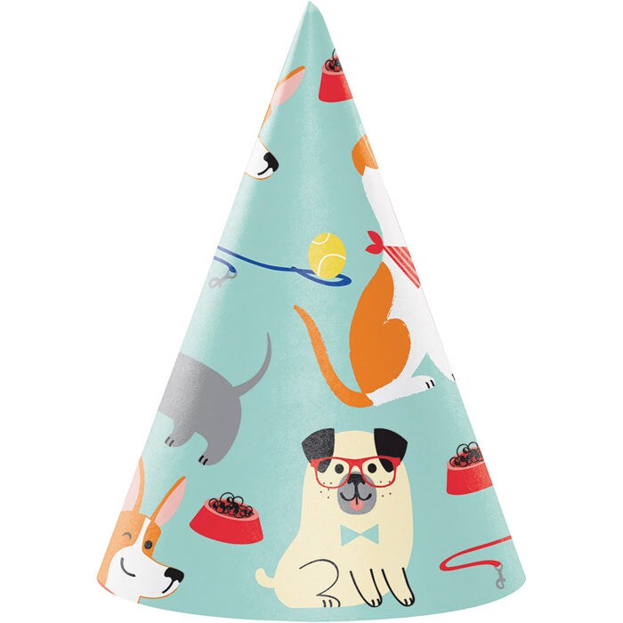 Dog Party Party Hats (8/Pkg)