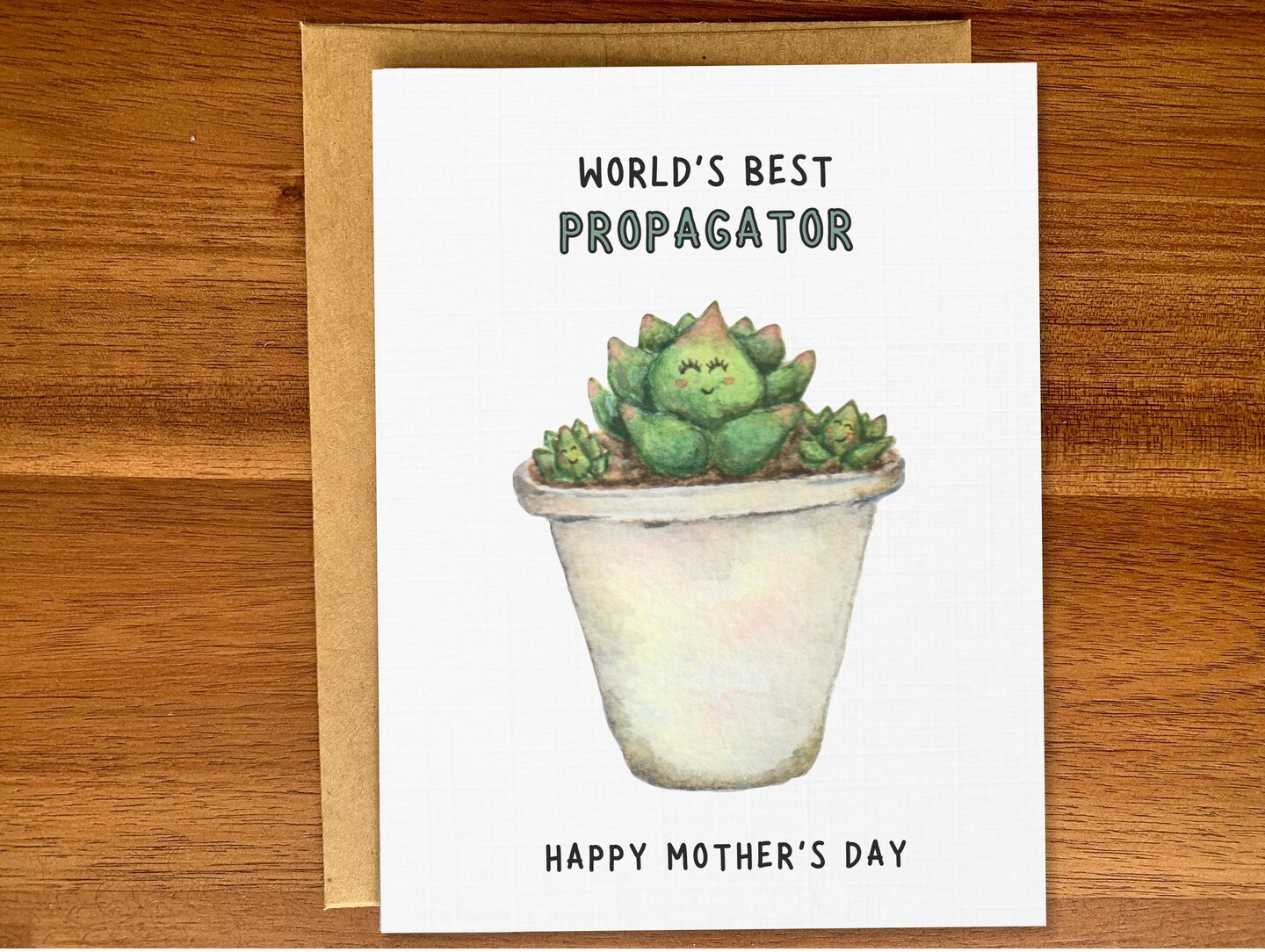 Cute Mother's Day succulent plant card, Funny handmade card for plant mom,  World's Best Mom pun, Watercolor card, Gardener green thumb mom |  MakerPlace by Michaels