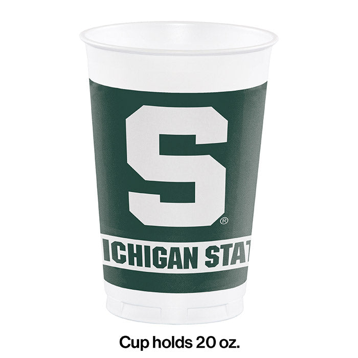 Michigan State Spartans 20 Oz Plastic Cups (8/Pkg)