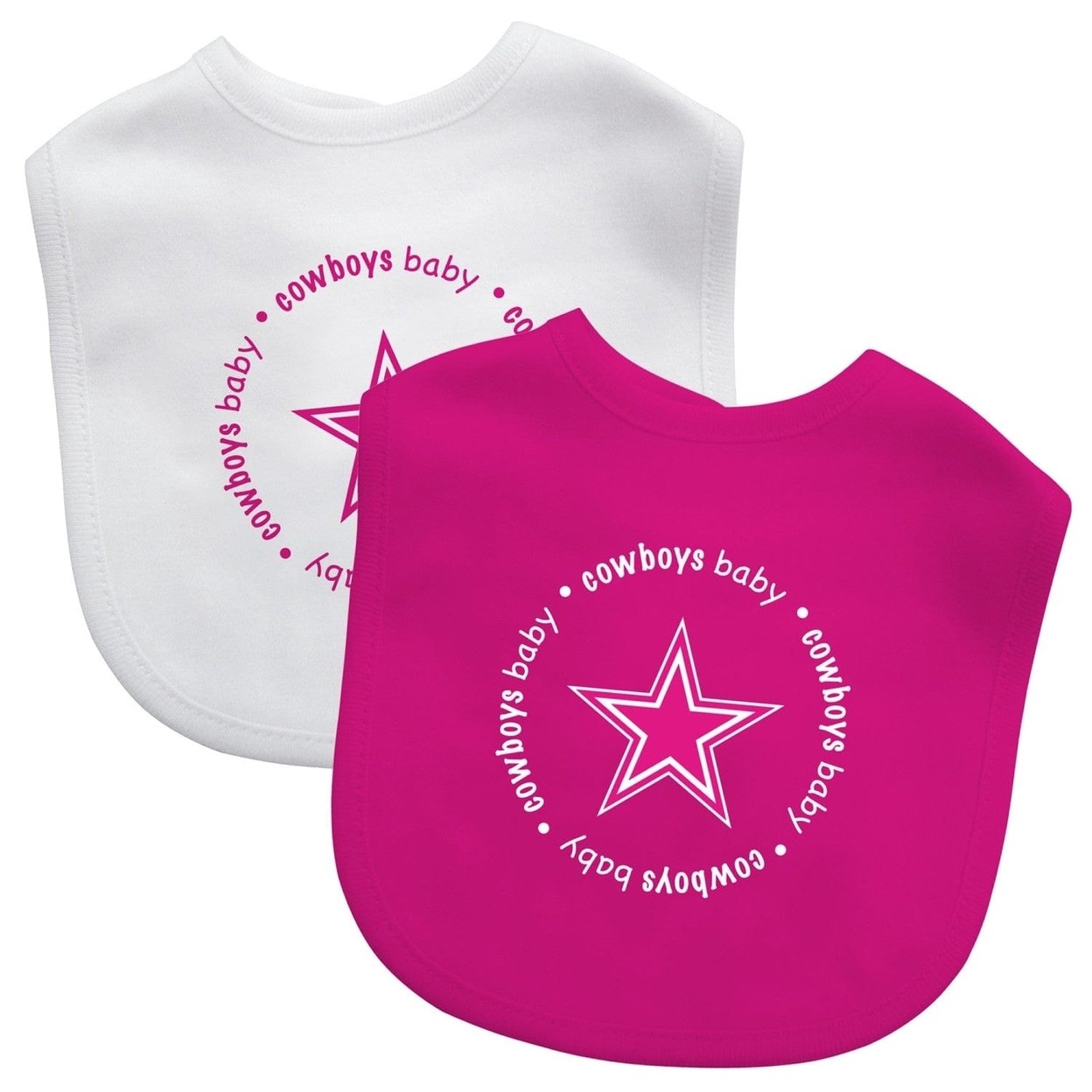 Dallas Cowboys Baby Bibs 2-Pack Pink Cotton Polyester Nfl Unisex Infant Wear