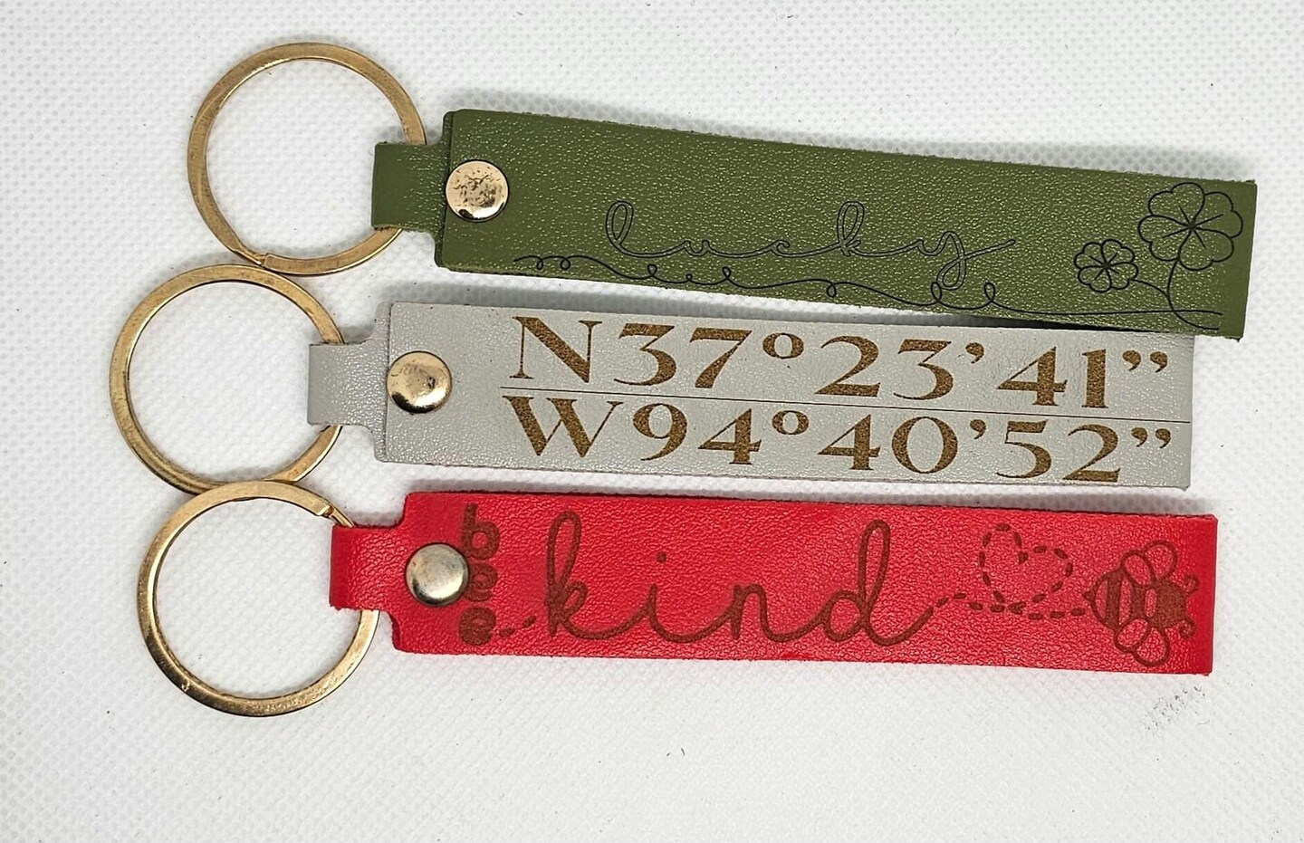 Personalized Keychain Faux Leather 5 inch Keychain great gift for