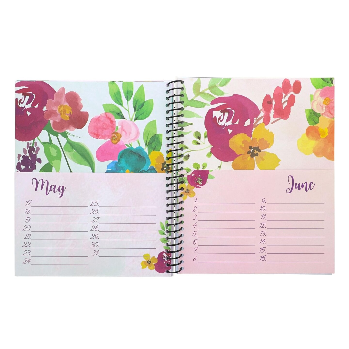 Sustainable Greetings Floral Month by Month Greeting Card Organizer Book with 24 Pockets, Card and File Keeper Dividers for Birthdays, Weddings, Graduation Parties, Holiday Reminders (8.5 x 10 In)