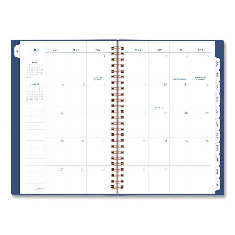 AT-A-GLANCE 12-Month (Jul 2025-Jun 2026) Signature Lite Academic Weekly Monthly Planner - Blue Cover