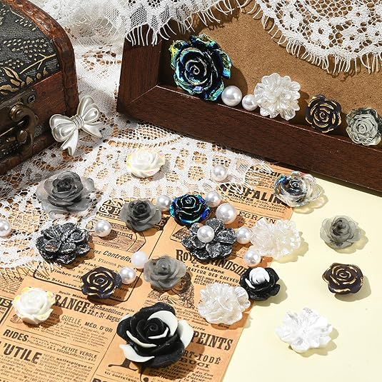50g Random 3D Resin Flower & Butterfly Charms – Colorful Rose, Bow, Pearl & Acrylic Beads for DIY Jewelry, Bracelets, Earrings, Necklaces, Phone Cases, and Crafts SEO-Optimized Product Description: Cr