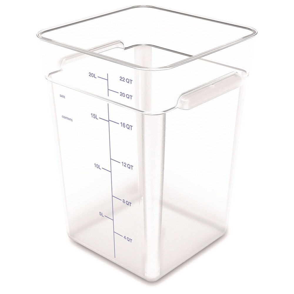 Carlisle 11.13 in. x 11.13 in. x 15.72 in. 22 qt. Squares Polycarbonate Food Storage Container - Clear