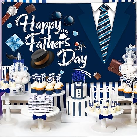 Happy Father's Day Backdrop, 72.8" X 43.3" Fathers Day Banner Backdrop Father's Day Photo Background for Fathers Day Party Decor Supplies