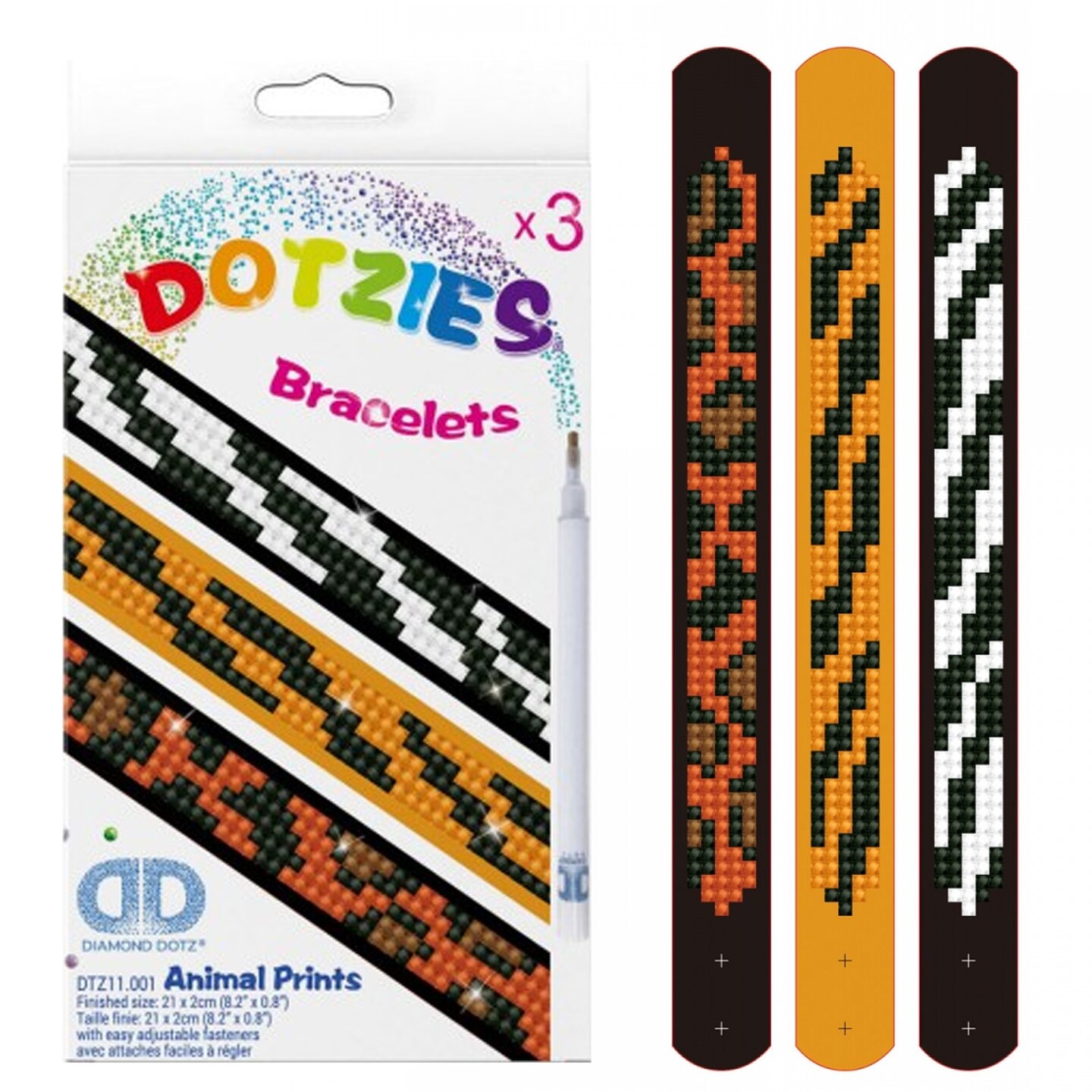 Diamond Dotz Kits Dotzies - Animal Prints, Diamond Art Bracelet Making Kit Adults, Diy Bracelet Kit, Diamond Painting Bracelet Kit for Adults, Bracelet Making Kit, Bracelets Making Kit